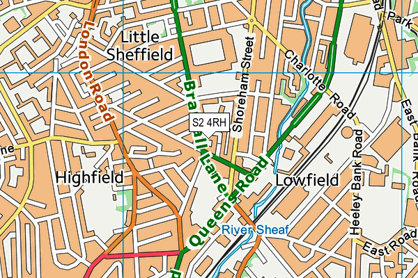 S2 4RH map - OS VectorMap District (Ordnance Survey)