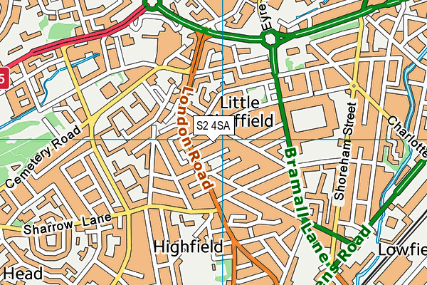 S2 4SA map - OS VectorMap District (Ordnance Survey)