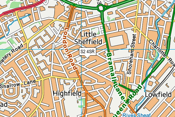 S2 4SR map - OS VectorMap District (Ordnance Survey)