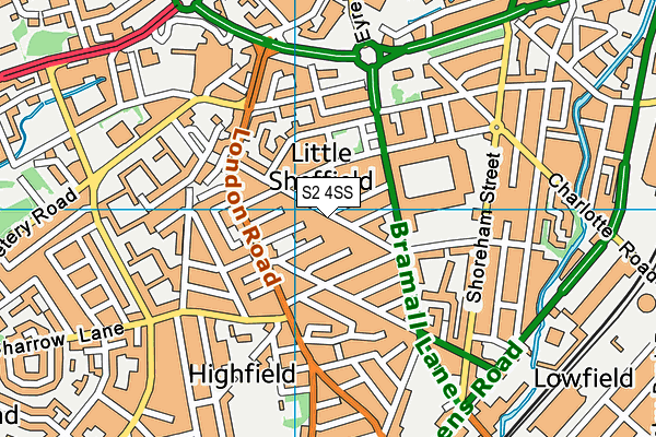 S2 4SS map - OS VectorMap District (Ordnance Survey)