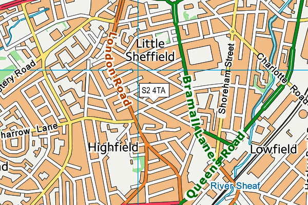 S2 4TA map - OS VectorMap District (Ordnance Survey)