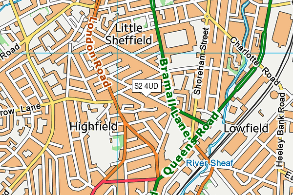 S2 4UD map - OS VectorMap District (Ordnance Survey)