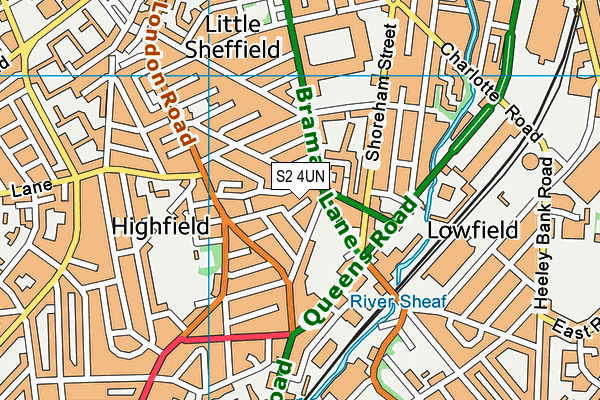 S2 4UN map - OS VectorMap District (Ordnance Survey)