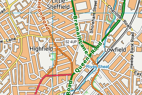 S2 4UP map - OS VectorMap District (Ordnance Survey)