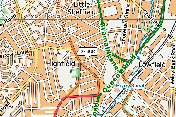 S2 4UR map - OS VectorMap District (Ordnance Survey)