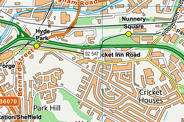 S2 5AT map - OS VectorMap District (Ordnance Survey)