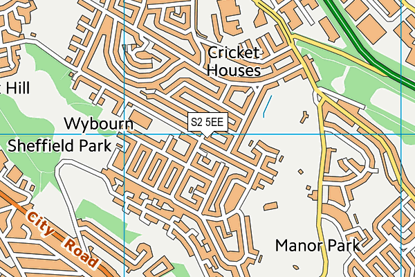 S2 5EE map - OS VectorMap District (Ordnance Survey)