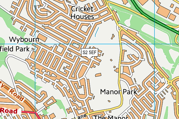 S2 5EF map - OS VectorMap District (Ordnance Survey)