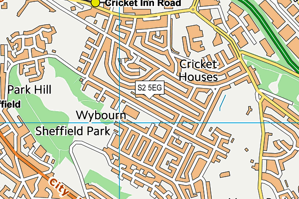 S2 5EG map - OS VectorMap District (Ordnance Survey)