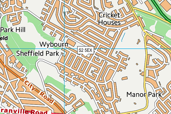 S2 5EX map - OS VectorMap District (Ordnance Survey)