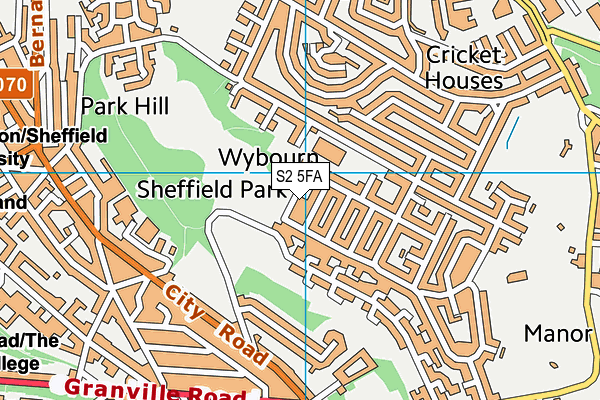 S2 5FA map - OS VectorMap District (Ordnance Survey)