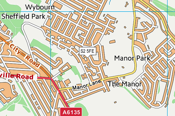 S2 5FE map - OS VectorMap District (Ordnance Survey)