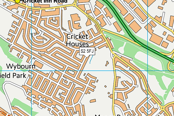 S2 5FJ map - OS VectorMap District (Ordnance Survey)