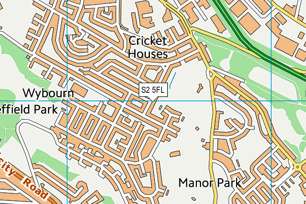 S2 5FL map - OS VectorMap District (Ordnance Survey)