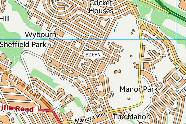 S2 5FN map - OS VectorMap District (Ordnance Survey)