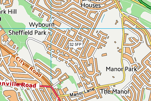 S2 5FP map - OS VectorMap District (Ordnance Survey)