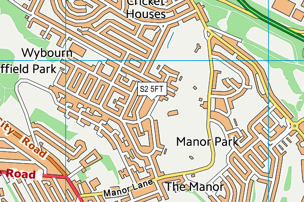 S2 5FT map - OS VectorMap District (Ordnance Survey)