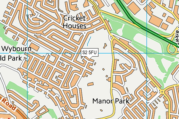 S2 5FU map - OS VectorMap District (Ordnance Survey)