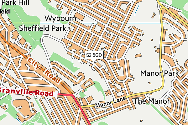 S2 5GD map - OS VectorMap District (Ordnance Survey)