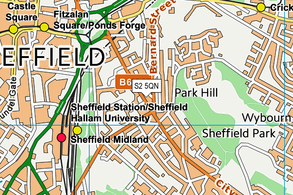 S2 5QN map - OS VectorMap District (Ordnance Survey)