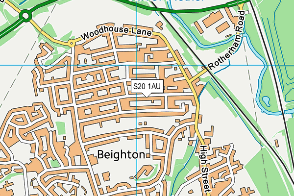 S20 1AU map - OS VectorMap District (Ordnance Survey)