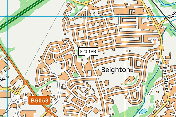 S20 1BB map - OS VectorMap District (Ordnance Survey)