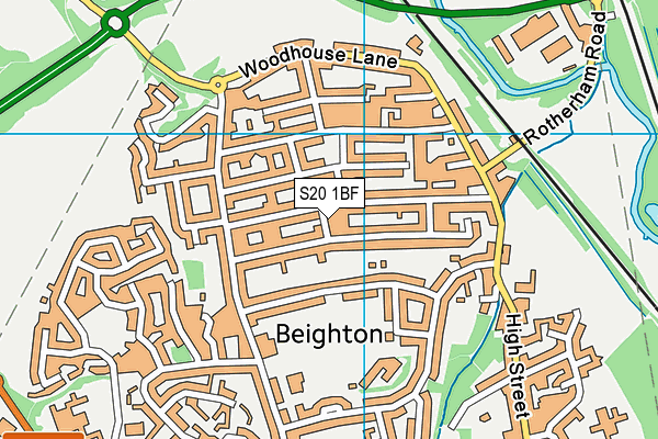 S20 1BF map - OS VectorMap District (Ordnance Survey)