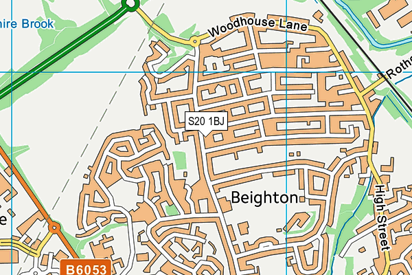 S20 1BJ map - OS VectorMap District (Ordnance Survey)