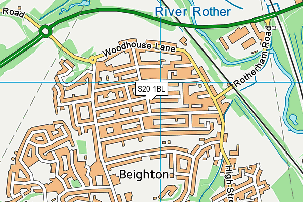 S20 1BL map - OS VectorMap District (Ordnance Survey)