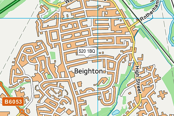 S20 1BQ map - OS VectorMap District (Ordnance Survey)