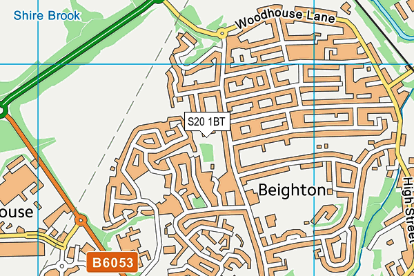 S20 1BT map - OS VectorMap District (Ordnance Survey)