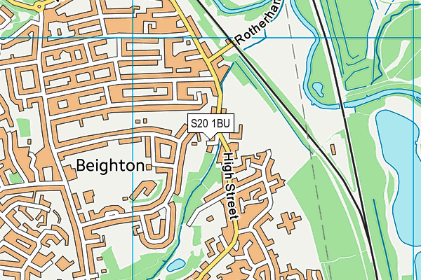 S20 1BU map - OS VectorMap District (Ordnance Survey)