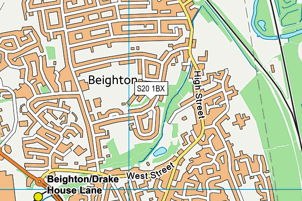 S20 1BX map - OS VectorMap District (Ordnance Survey)