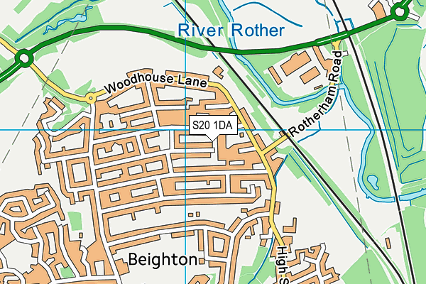 S20 1DA map - OS VectorMap District (Ordnance Survey)