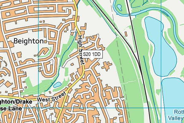 S20 1DD map - OS VectorMap District (Ordnance Survey)