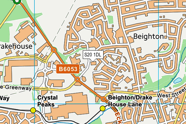 S20 1DL map - OS VectorMap District (Ordnance Survey)