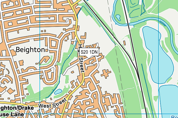 S20 1DN map - OS VectorMap District (Ordnance Survey)