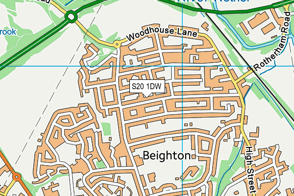 S20 1DW map - OS VectorMap District (Ordnance Survey)