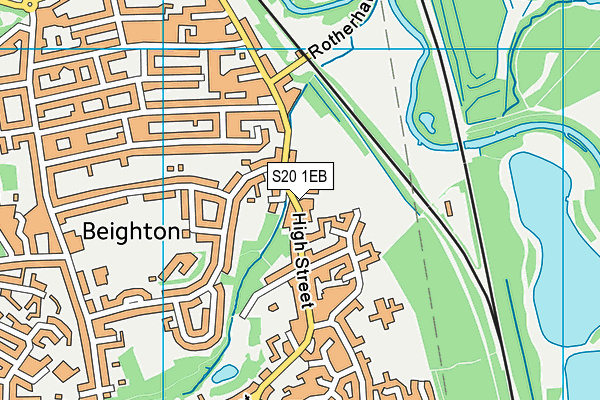 S20 1EB map - OS VectorMap District (Ordnance Survey)