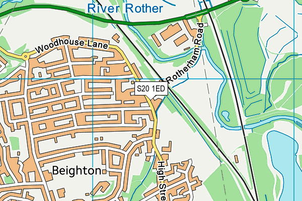Beighton Sports Ground map (S20 1ED) - OS VectorMap District (Ordnance Survey)