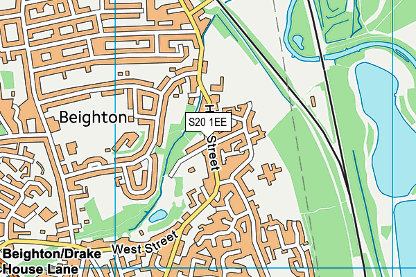 S20 1EE map - OS VectorMap District (Ordnance Survey)