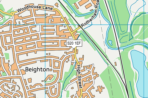 S20 1EF map - OS VectorMap District (Ordnance Survey)