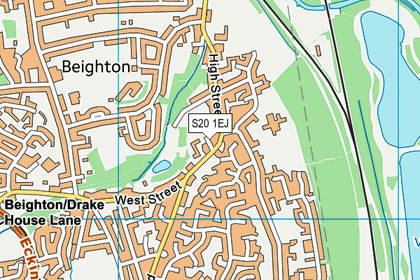 S20 1EJ map - OS VectorMap District (Ordnance Survey)
