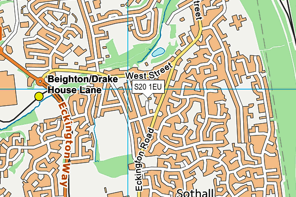 S20 1EU map - OS VectorMap District (Ordnance Survey)