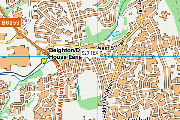 S20 1EX map - OS VectorMap District (Ordnance Survey)