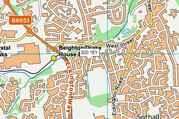 S20 1EY map - OS VectorMap District (Ordnance Survey)