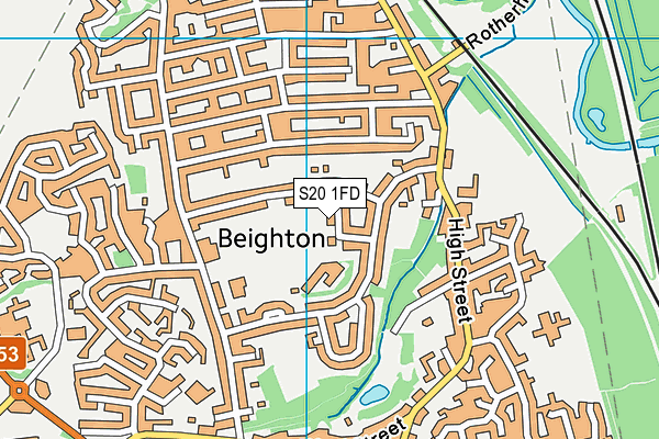 Reignhead Primary School map (S20 1FD) - OS VectorMap District (Ordnance Survey)