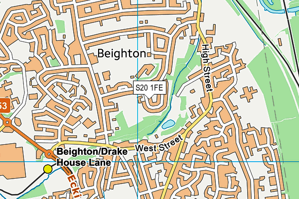 S20 1FE map - OS VectorMap District (Ordnance Survey)