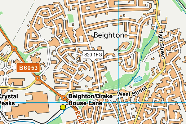 S20 1FG map - OS VectorMap District (Ordnance Survey)