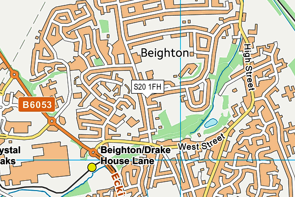 S20 1FH map - OS VectorMap District (Ordnance Survey)